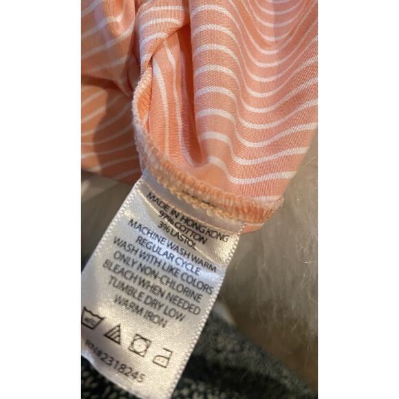 Vineyard Vines Women's Peach White Long Sleeve Collared Button Down Shirt Size S - Picture 4 of 6